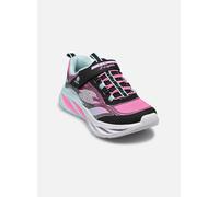 Sneaker SKECHERS "COSMIC GLOW LIGHTS", Damen, Gr. 28, bunt (schwarz, multi), Lederimitat, Textil, kontrastfarbene Details, Schuhe Sneaker, Klettschuh mit Glitzer, Größenschablone zum Download (4083490