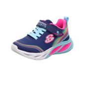 Sneaker SKECHERS "COSMIC GLOW LIGHTS", Mädchen, Gr. 30, navy, multi, Lederimitat, Textil, Mesh, leicht glänzend, Schuhe Sneaker, Sportschuh mit Klett, Größenschablone zum Download (63188163-30)