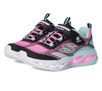 Sneaker SKECHERS "COSMIC GLOW LIGHTS", Mädchen, Gr. 29, bunt (schwarz, multi), Lederimitat, Textil, kontrastfarbene Details, Schuhe Sneaker, Klettschuh mit Glitzer, Größenschablone zum Download (40834
