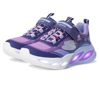 Sneaker SKECHERS "COSMIC GLOW LIGHTS", Kinder, Gr. 27, bunt (navy, multi), Textil, Lederimitat, kontrastfarbene Details, modisch, Schuhe, Blink,-Klettschuh mit Glitzer, Größenschablone zum Download, T