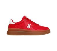 Sneaker SKECHERS "COURTSIDE-CALI DUDEZ", Herren, Gr. 41, rot, weiß, Lederimitat, kontrastfarbene Details, Schuhe Sneaker, Snoop Dogg Schnürschuh mit Kontrastbesätzen (79829449-41) rot, weiß