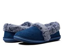 Skechers COZY CAMPFIRE - TEAM TOASTY Damen Low-Top Hausschuhe, Marineblaue Mikrofaser-Wildleder-Kunstfell-Linie, 39 EU