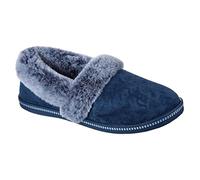 Skechers COZY CAMPFIRE - TEAM TOASTY Damen Low-Top Hausschuhe, Marineblaue Mikrofaser-Wildleder-Kunstfell-Linie, 38.5 EU