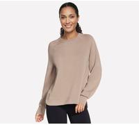 Skechers Cozy Luxe Crewneck Top in Grau/Braun, Größe XS