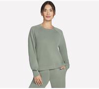 Skechers Cozy Luxe Crewneck Top in Grau/Grün, Größe Groß