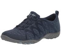 Skechers Damen 100301 NVY Sneaker, Marineblauer Strick, anthrazitfarbener Besatz, 37.5 EU