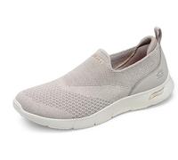 Skechers Damen 104164 TPE Sneaker, Taupe Heathered Knit/Peach Trim, 38 EU