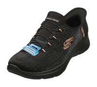 Skechers Damen 150128 Bkgd Sneakers, Black Mesh Black Rose Gold Trim, 36 EU