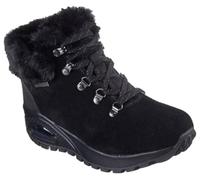 Skechers Damen 167996 BbkFashion Boot, Schwarzes Wildleder Duraleather Kunstfell, 37 EU