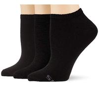 Skechers Damen 3er Pack Sneakersocken aus weichem Baumwollmix Frauen Füßlinge, Schwarz (Black 9999) , 35-38
