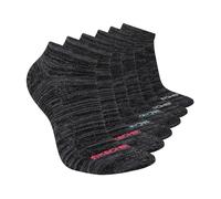 Skechers Damen 6er-Pack Performance Low Cut, Atmungsaktives und Gepolstertes Fußbett Socken, Dunkelgrau meliert, 9-11