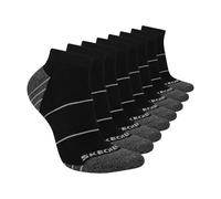 Skechers Damen 8er-Pack Work Collection Low Cut Socken, verlängertes Kissen und Netz-Belüftung, Schwarz, 9-11