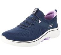 Skechers Damen Abie Go Walk 7, Navy Textile Lavender Trim, 37 EU
