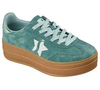 Skechers Damen Academy Hi Elevated Essence Sneaker, Green Leather/Trim, 36.5 EU