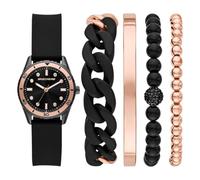 Skechers Damen Analog Quarz Uhr mit Silikon Armband SR9113