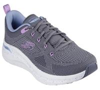 Skechers Damen Arch Fit 2.0 Fast PacedSneaker, Grauer Strick, mehrere Besätze, 39 EU