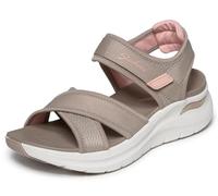 Skechers Damen Arch Fit 2.0 Sandal Feelin' Bright, Taupe, 39 EU