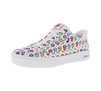 Skechers Damen Arch FIT Arcade Sing IT Out Trainer, White Canvas/Black Duraleather/Multi Rollin, 36 EU