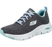 Skechers Damen Arch Fit Comfy Wave Sneaker, Charcoal Knit Blue Trim, 39 EU