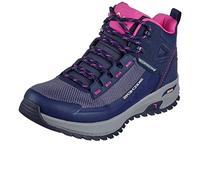 Skechers Damen Arch Fit Discover Stiefel, Marineblaues Leder, Hot Melt Mesh Purple Trim, 37 EU