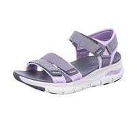 Skechers Damen Arch FIT Fresh Bloom Sandale, Dunkelgraues Gurtband aus Neopren, Lavendel, 40 EU
