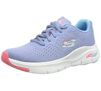 Skechers Damen Arch FIT Infinity COOL Sneaker, Blue Mesh Aqua Hot Pink Trim, 37 EU