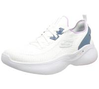 Skechers Damen Arch Fit Infinity Sneaker, Weißer Strick, marineblauer Lavendelbesatz, 38 EU