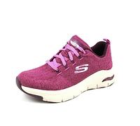 Skechers Damen Arch Fit Keep It Up Sneaker, Grau, rot, 37 EU