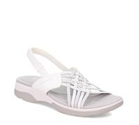 Skechers Damen Arch Fit Reggae Sport Sandale, Weißer Duraleather Gore hellgrauer Rand, 42 EU