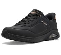 Slip-On Sneaker SKECHERS "ARCH FIT UNO", Damen, Gr. 37, schwarz (schwarz uni), Lederimitat, Schuhe, Schlupfschuh, Halbschuh, Freizeitschuh mit Slip ins (64963104-37) schwarz uni