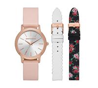 Skechers Damen-Armbanduhr, Quarzuhr und austauschbares Armband, Geschenkset, Band-Set mit Rosen- und Blumenmotiven, Quarzuhr