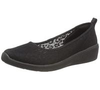 Skechers Damen Arya Airy Days Geschlossene Ballerinas, Schwarzes Netzgewebe, schwarzer Besatz, 40 EU
