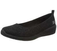 Skechers Damen Arya Sweet Glitz Slip On Sneaker, Black Metallic Knit Black Gunmetal Trim, 37.5 EU