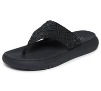 Skechers ASANA Luxe Flat Sandal für Damen, Schwarz, Größe 42