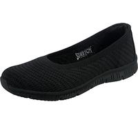Skechers Damen Be-Cool Wonderstruck Mary Jane Flat, Schwarzer Strickbesatz, 40 EU