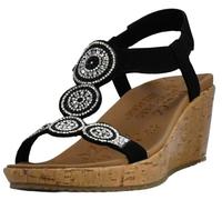 Skechers Damen Keilsandale Beverlee-Date Glam – schwarz – Größe 37,5 EU