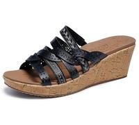 Skechers Damen Beverlee-New Resort Keilsandale, Schwarz, 40 EU