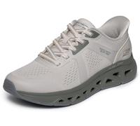 Slip-On Sneaker SKECHERS "BOBS ARC WAVES REMIX", Damen, Gr. 40, beige, oliv, Lederimitat, Schuhe, Slipper, Schlupfschuh, Halbschuh, Freizeitsneaker mit Memory Foam (12620058-40) beige, oliv