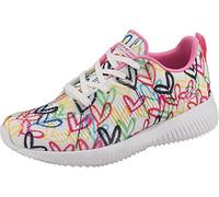 Skechers Damen Bobs Squad Starry Love Sneaker, White And Multi Engineered Knit, 35 EU