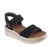 Sandale SKECHERS "BOBS SUN RAY", Damen, Gr. 37, schwarz, Textil, casual, Schuhe, Keilsandale, Sandalette, Plateausandale mit Plush Foam (61423032-37) schwarz