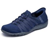 Skechers Damen Breathe Easy-Roll with Me Sneakers, Navy Ripstop/Knit, 36.5 EU