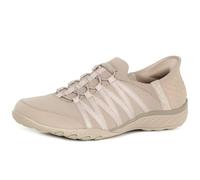 Slip-On Sneaker SKECHERS "BREATHE-EASY-ROLL-WITH-ME" Gr. 38, beige (natur) Damen Schuhe Sneaker mit Gummizügen zum Schlupfen (70961619-38)