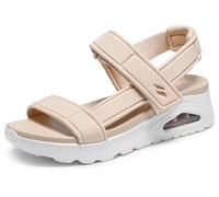 Skechers Damen Sandale Cali UNO Sommer STAND2 – Natürlicher Duraleather Beige 39 EU