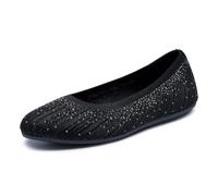 Skechers Damen-Ballerinas Cleo 2.0 Glitzy Daze Vegan Schwarz Größe 37,5