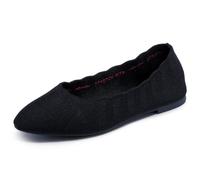 Skechers Damen Cleo Bewitch Geschlossene Ballerinas, Black Flat Knit, 41 EU