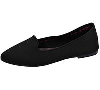 Skechers Damen Cleo-Sherlock-Engineered Knit Loafer Skimmer Ballet Flat, schwarz/schwarz, 38.5 EU