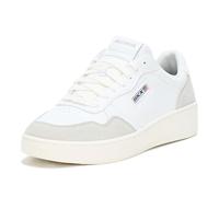 Skechers Sneaker SPORT COURT 2.0 Damen, Lederimitat & Veloursleder, Memory Foam, Weiß/Grau, Gr. 38