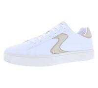 Skechers Damen Court Classics Eden Lx Distressed Sneaker, Weißgold, 41 EU