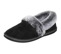 Skechers Damen Cozy Campfire - Team Toasty Flache Hausschuhe, Schwarz Black Microfiber Suede Faux Fur Line Blk, 40 EU