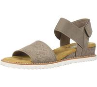 Skechers Damen Desert Kiss - Stretch Viertelriemen Flache Sandale, Taupe Microfiber Suede/Gore Trim, 39 EU